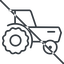 Thin, line, prohibited, tractor, farm, land, farming, agriculture, farmer, tractor-thin icon