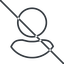 Thin, line, user, man, woman, person, prohibited, user-circle-thin icon