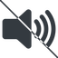 Thin, line, up, prohibited, speaker, volume, mute, unmute, music, sound, loudspeaker, volume-3-solid icon