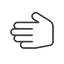 Thin, left, solid, hand, stop, fingers, hand-thin icon