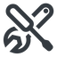Line, down, wide, building, spanner, wrench, tool, screwdrive, construction, fix, tools, tools-wide icon
