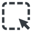 Line, left, wide, square, arrow, select, selection, dashed, area, cursor, select-wide icon