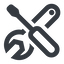 Line, right, wide, horizontal, mirror, building, spanner, wrench, tool, screwdrive, construction, fix, tools, tools-wide icon