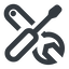 Line, right, wide, building, spanner, wrench, tool, screwdrive, construction, fix, tools, tools-wide icon
