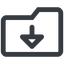 Line, down, wide, horizontal, mirror, folder, directory, folders, directories, folder-down-wide icon