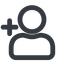 Line, wide, sign, plus, add, horizontal, mirror, user, sign-up, account, newuser, profile, usericon, user-plus-wide icon