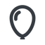 Line, wide, solid, balloon, party, birthday, carnival, helium, balloons, balloon-wide icon