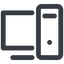 Line, wide, apple, computer, desktop, mac, pc, computer-desktop, computer-desktop-wide icon