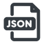 Line, wide, javascript, js, format, file, value, key, data, object, json, array, property, parse, api, file-json-wide icon