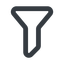 Line, wide, order, sort, list, funnel, filter, sorting, funnel-wide icon