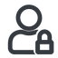 Line, wide, user, man, woman, person, secure, safe, padlock, locked, lock, user-lock, user-lock-wide icon