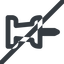 Line, left, wide, prohibited, thumbtack, pin, unpin, thumbtack-wide icon