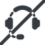 Line, wide, horizontal, mirror, prohibited, phone, call, headset, headphone, microphone, support, headset-alt, headset-alt-solid icon