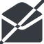 Line, wide, horizontal, mirror, envelope, mail, message, email, prohibited, contact, open, read, open-envelope, open-envelope-alt, open-envelope-alt-solid icon