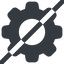 Line, wide, horizontal, mirror, setting, config, gear, wheel, settings, cog, prohibited, settings-solid icon