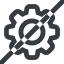 Line, wide, horizontal, mirror, setting, config, gear, wheel, settings, cog, prohibited, settings-wide icon