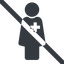 Line, wide, prohibited, nurse, medical, healthcare, health, female, medic, female-nurse, doctor, hospital, female-nurse-solid icon