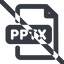 Line, wide, prohibited, file, microsoft, office, ppt, powerpoint, slide, presentation, pptx, file-pptx-wide icon