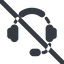 Line, wide, prohibited, phone, call, headset, headphone, microphone, support, headset-alt, headset-alt-solid icon