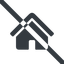 Line, wide, solid, small, home, prohibited, home-small-solid icon