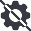 Line, wide, setting, config, gear, wheel, settings, cog, prohibited, settings-solid icon