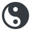 Down, wide, solid, horizontal, mirror, symbol, zen, yinyang, yin, yang, taoism, tao, china, taijitu, yin-yang-solid icon