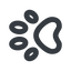 Left, wide, solid, animal, cat, paw, dog, bear, paw-wide icon